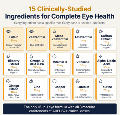 Metavia 15-in-1 Advanced Eye Formula - Supplement Facts